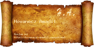 Hovanecz Amadil névjegykártya